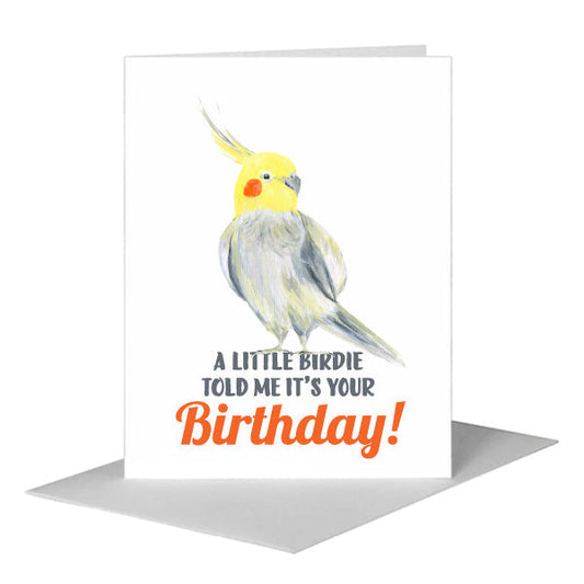 Cockatiel, Greeting Card (#8745BA) A2 Card Front, www.printedcanvas.com