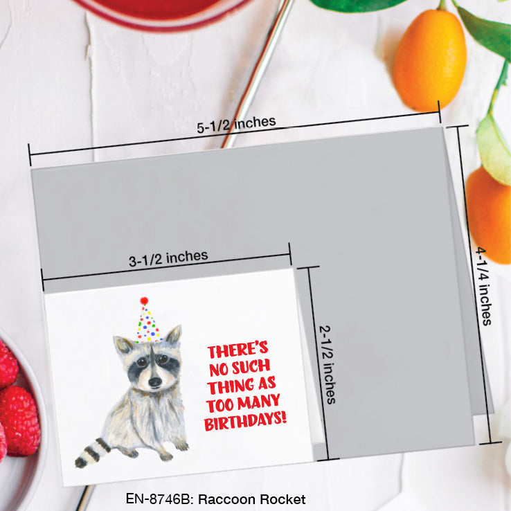 Raccoon Rocket, Greeting Card (8746B), Enclosure, www.printedcanvas.com