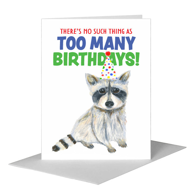 Raccoon Rocket, Greeting Card (#8746BA), A2 Card Front, www.printedcanvas.com