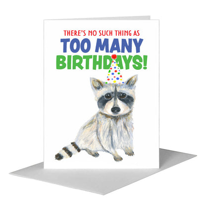 Raccoon Rocket, Greeting Card (#8746BA), A2 Card Front, www.printedcanvas.com