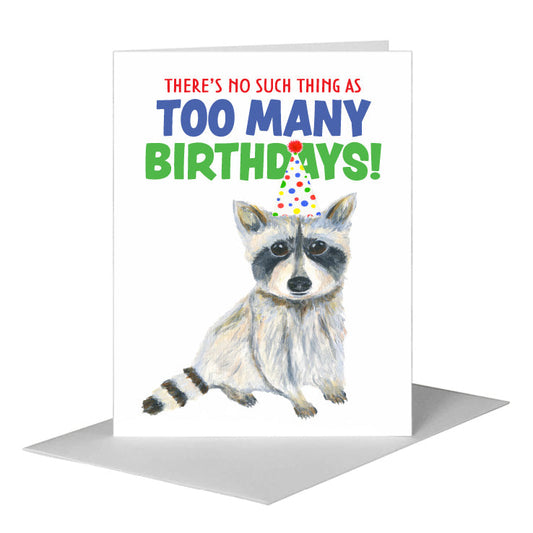 Raccoon Rocket, Greeting Card (#8746BA) A2 Card Front, www.printedcanvas.com