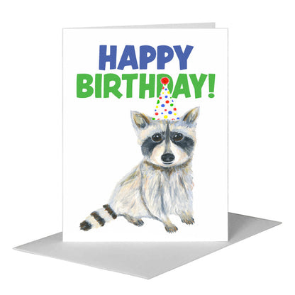 Raccoon Rocket, Greeting Card (#8746C), A2 Card Front, www.printedcanvas.com