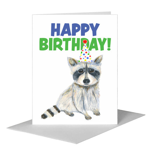 Raccoon Rocket, Greeting Card (#8746C) A2 Card Front, www.printedcanvas.com