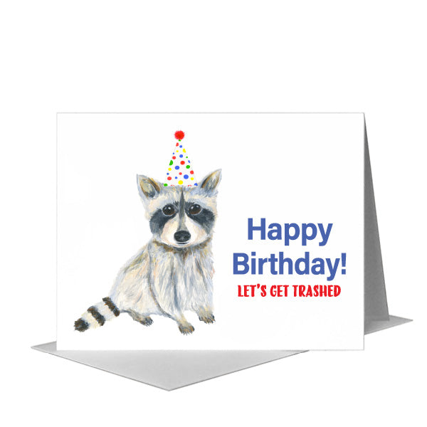 Raccoon Rocket, Greeting Card (#8746D), A2 Card Front, www.printedcanvas.com