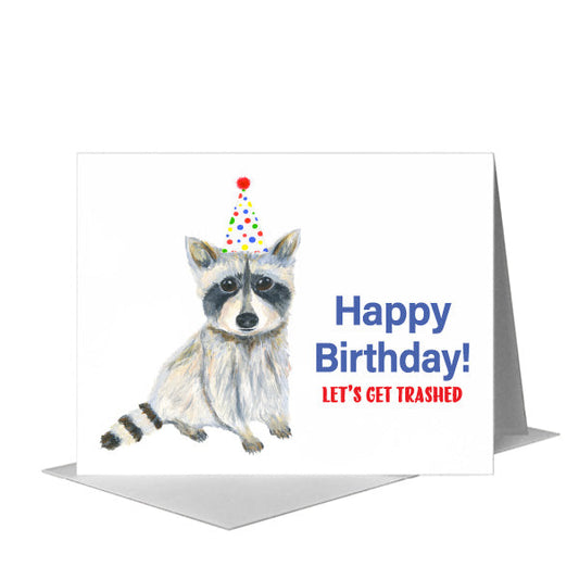 Raccoon Rocket, Greeting Card (#8746D) A2 Card Front, www.printedcanvas.com