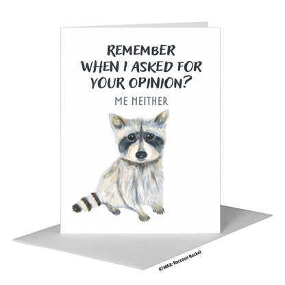 Raccoon Rocket, Greeting Card (#8746EA)