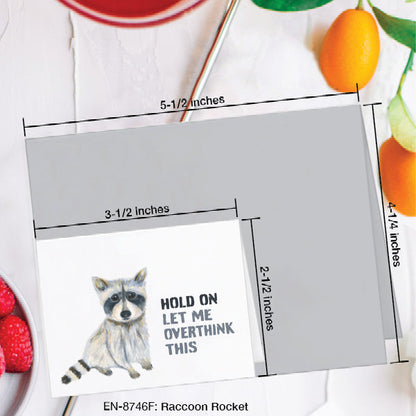 Raccoon Rocket, Greeting Card (8746F), Enclosure, www.printedcanvas.com