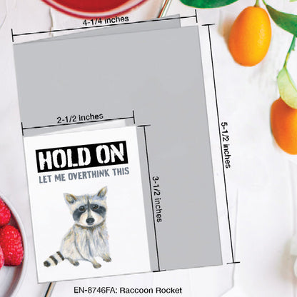 Raccoon Rocket, Greeting Card (8746FA), Enclosure, www.printedcanvas.com