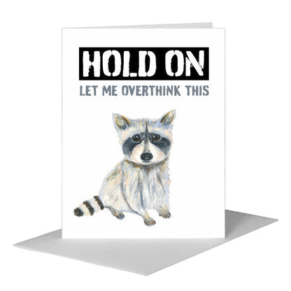 Raccoon Rocket, Greeting Card (#8746FA), A2 Card Front, www.printedcanvas.com