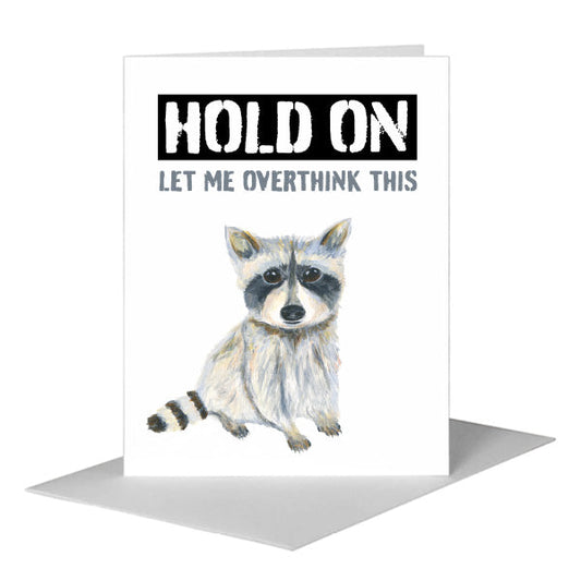 Raccoon Rocket, Greeting Card (#8746FA) A2 Card Front, www.printedcanvas.com