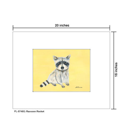 Raccoon Rocket, Print (#8746G), Printe Matted, www.printedcanvas.com