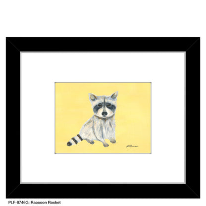 Raccoon Rocket, Print (#8746G), Print Matted, www.printedcanvas.com
