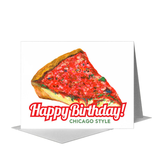 Pizza Deep Dish, Greeting Card (#8749B) A2 Card Front, www.printedcanvas.com