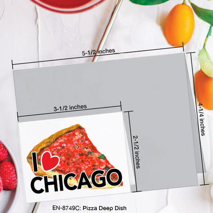 Pizza Deep Dish, Greeting Card (8749C), Enclosure, www.printedcanvas.com
