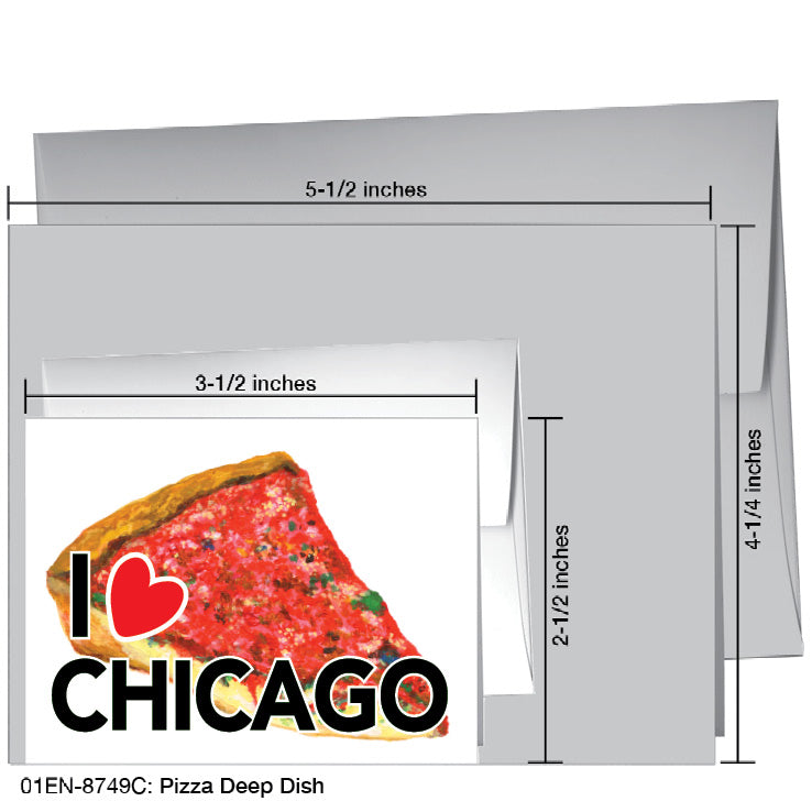 Pizza Deep Dish, Greeting Card (8749C), Enclosure Card, www.printedcanvas.com