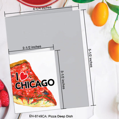 Pizza Deep Dish, Greeting Card (#8749CA), Enclosure, www.printedcanvas.com