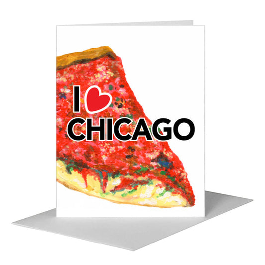 Pizza Deep Dish, Greeting Card (#8749CA) A2 Card Front, www.printedcanvas.com