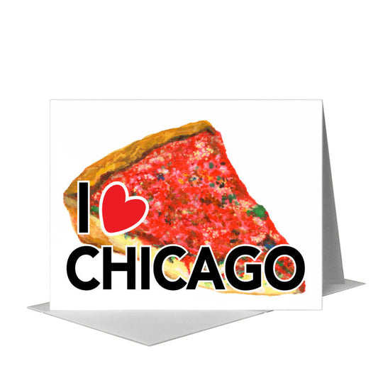 Pizza Deep Dish, Greeting Card (#8749C) A2 Card Front, www.printedcanvas.com