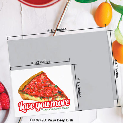 Pizza Deep Dish, Greeting Card (8749D), Enclosure, www.printedcanvas.com