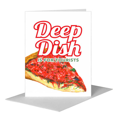 Pizza Deep Dish, Greeting Card (#8749FA), A2 Card Front, www.printedcanvas.com