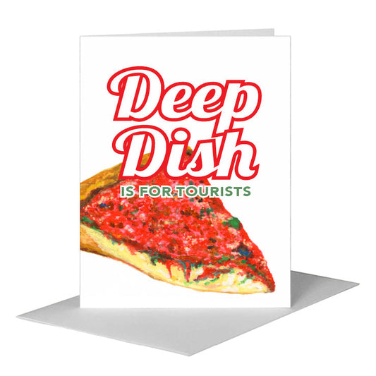 Pizza Deep Dish, Greeting Card (#8749FA) A2 Card Front, www.printedcanvas.com