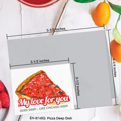 Pizza Deep Dish, Greeting Card (#8749G)