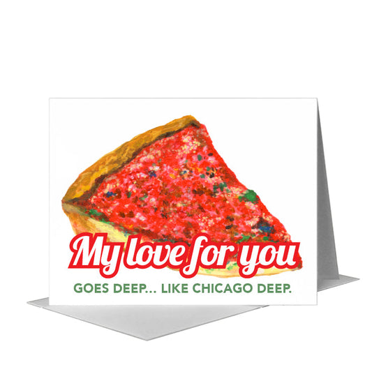 Pizza Deep Dish, Greeting Card (#8749G) A2 Card Front, www.printedcanvas.com