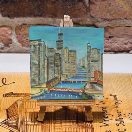 Night Bridges, Chicago, Mini Artwork (MA-8752F)