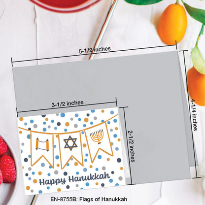 Flags of Hanukkah, Greeting Card (8755B), Enclosure Card, www.printedcanvas.com