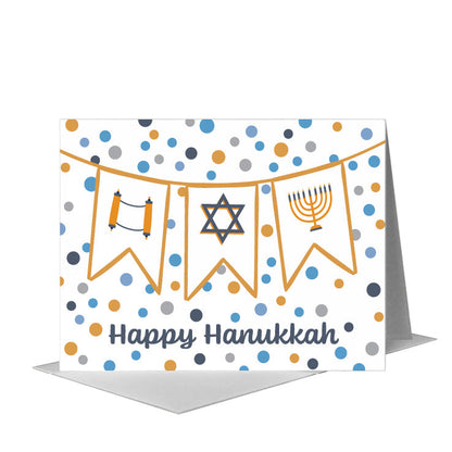 Flags of Hanukkah, Greeting Card (#8755B), A2 Card Front, www.printedcanvas.com