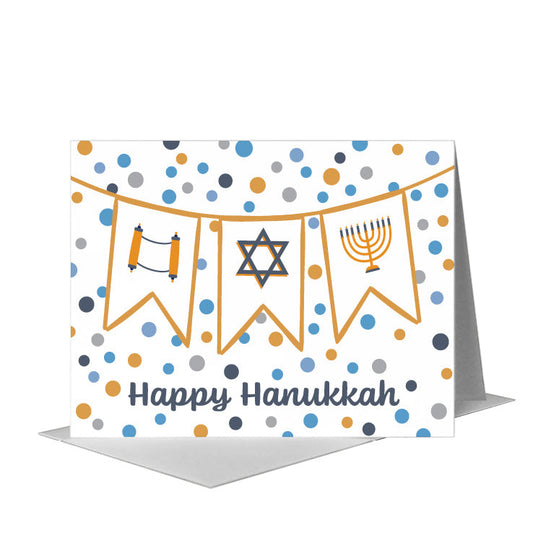 Flags of Hanukkah, Greeting Card (#8755B) A2 Card Front, www.printedcanvas.com