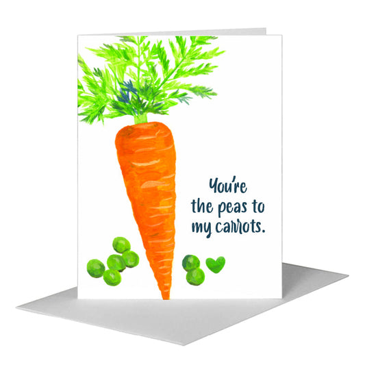 Peas & Carrots, Greeting Card (#8760G) A2 Card Front, www.printedcanvas.com