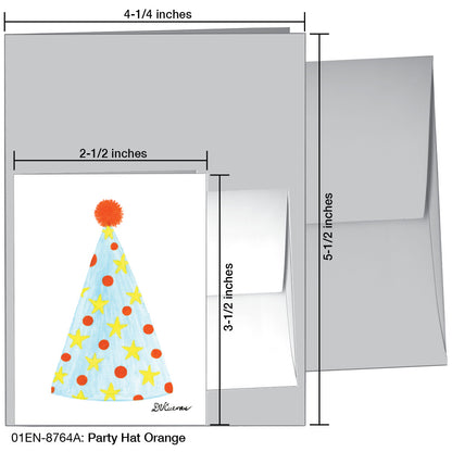Party Hat Orange, Greeting Card (8764A)