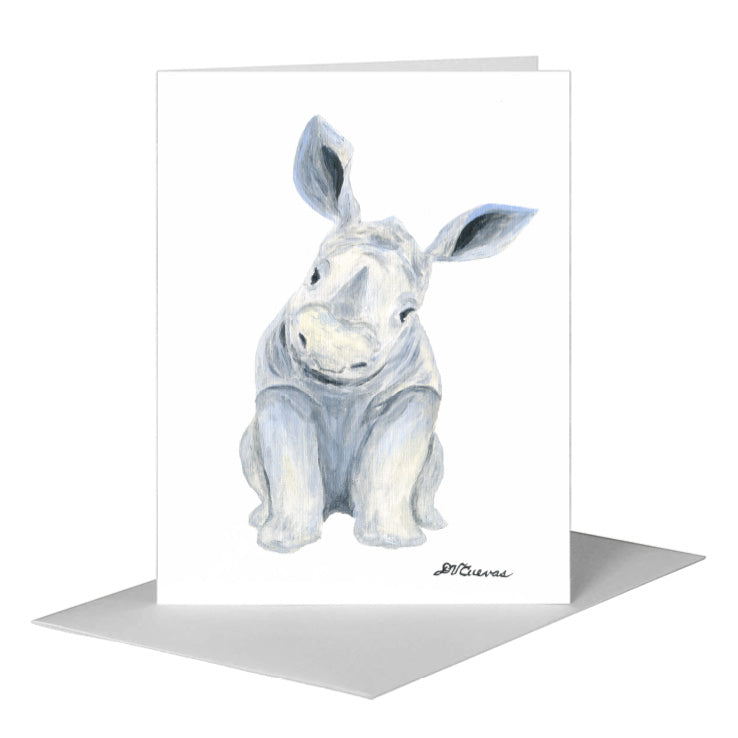 Rhino Baby, Greeting Card (#8767A) A2 Card Front, www.printedcanvas.com