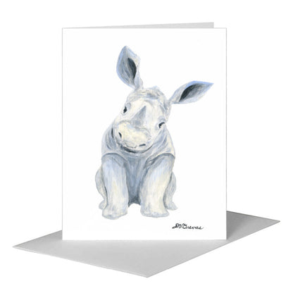 Rhino Baby, Greeting Card (#8767A) A2 Card Front, www.printedcanvas.com