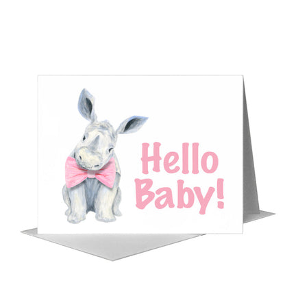 Rhino Baby, Greeting Card (#8767BA) A2 Card Front, www.printedcanvas.com