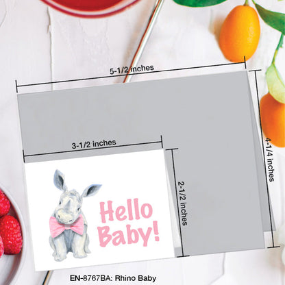 Rhino Baby, Greeting Card (8767BA), Enclosure, www.printedcanvas.com