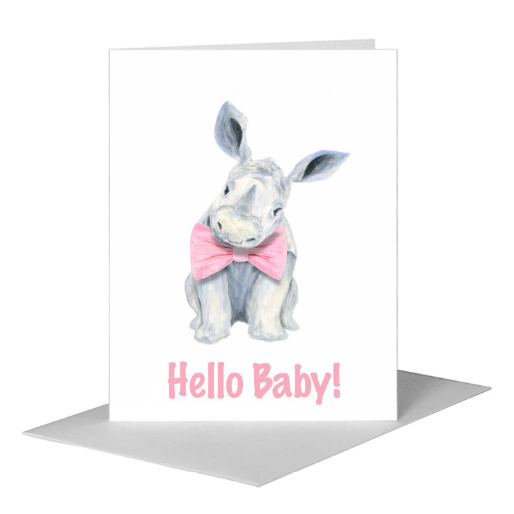 Rhino Baby, Greeting Card (#8767BB) A2 Card Front, www.printedcanvas.com
