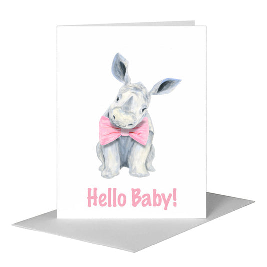 Rhino Baby, Greeting Card (#8767BB) A2 Card Front, www.printedcanvas.com