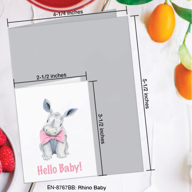 Rhino Baby, Greeting Card (8767BB), Enclosure, www.printedcanvas.com