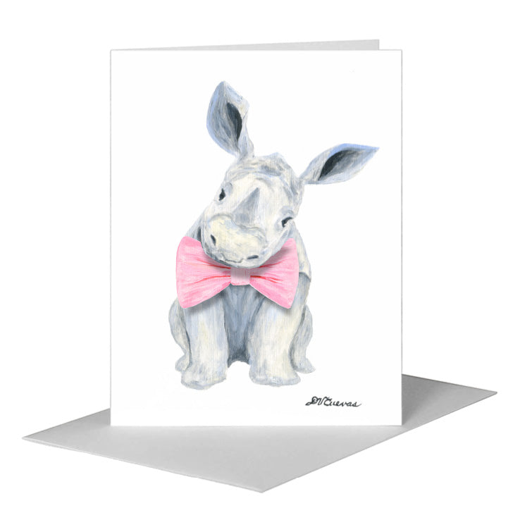Rhino Baby, Greeting Card (#8767B) A2 Card Front, www.printedcanvas.com