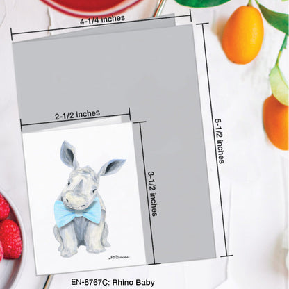 Rhino Baby, Greeting Card (8767C), Enclosure Card, www.printedcanvas.com