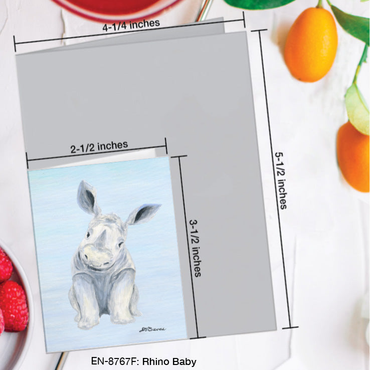 Rhino Baby, Greeting Card (8767F), Enclosure Card, www.printedcanvas.com