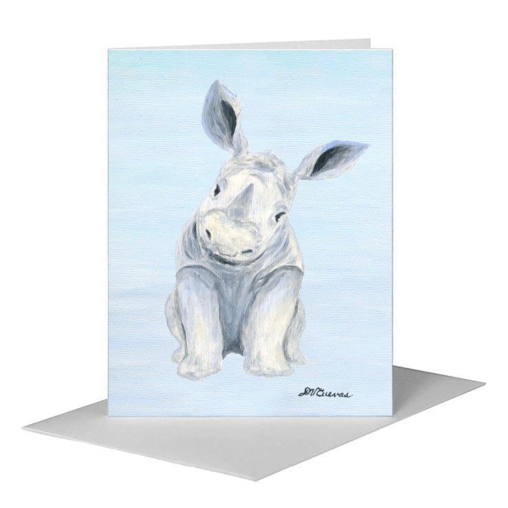 Rhino Baby, Greeting Card (#8767F) A2 Card Front, www.printedcanvas.com