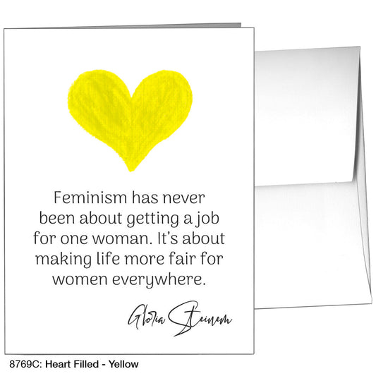 Heart Filled - Yellow, Greeting Card (8769C), A2, printedcanvas.com