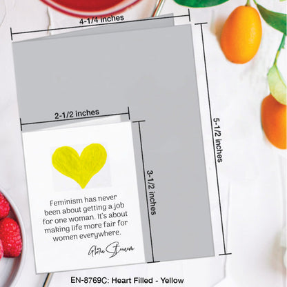 Heart Filled - Yellow, Greeting Card (8769C), Enclosure, www.printedcanvas.com