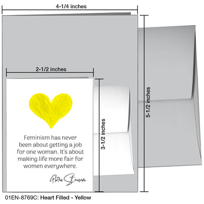 Heart Filled - Yellow, Greeting Card (8769C)