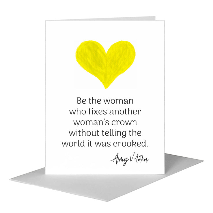 Heart Filled - Yellow, Greeting Card (#8769D), A2 Card Front, www.printedcanvas.com