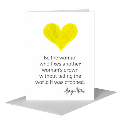 Heart Filled - Yellow, Greeting Card (#8769D), A2 Card Front, www.printedcanvas.com