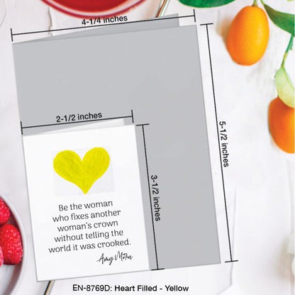 Heart Filled - Yellow, Greeting Card (8769D), Enclosure, www.printedcanvas.com